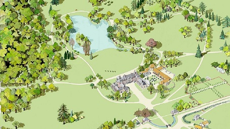 Plan du parc du domaine de Courson